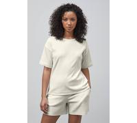 Enorsia Ribbed Short Sleeve Top & Shorts Pyjama Set In White White
