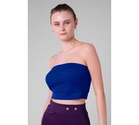 Enorsia Ribbed Tube Top In Blue Blue
