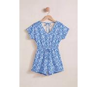 Enorsia Roll Up Sleeves Aop Play Suit In Blue Blue