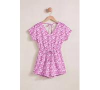 Enorsia Roll Up Sleeves Aop Play Suit In Pink Pink