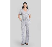 Enorsia Short Ruffle Sleeve Cotton Printed Pyjamas Set In Grey Grey