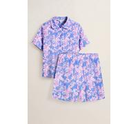 Enorsia Short Sleeve Shirt With Elasticated Waist Shorts Set | In Pink Pink