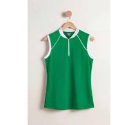 Enorsia Sleeveless Quarter Zip Polo Shirt In Green Green