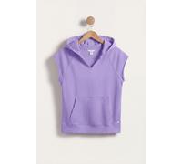 ENORSIA Sleeveless Raw Edge Hoodie - 12 - Purple - 77% Cotton, 23% Polyester
