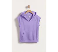 Enorsia Sleeveless Raw Edge Hoodie In Purple Purple