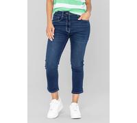 Enorsia Super Stretch Skinny Capri Jeans In Dark Blue