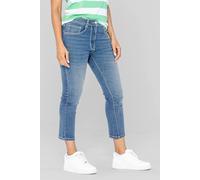 Enorsia Super Stretch Skinny Capri Jeans In Mid Blue Mid Blue