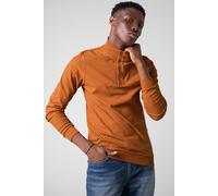 ENORSIA Textured Pattern High Neck Sweatshirt - XXL - Orange - 94% Cotton, 6% Elastane