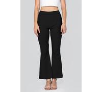 Enorsia Textured Ribbed Flared Trousers In Black Black