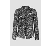 Enorsia Tie Open Front Viscose Blouse In Black Black