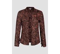 Enorsia Tie Open Front Viscose Blouse In Orange Orange