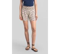 Enorsia Tribal Printed Smocked Waist Jersey Shorts In Cream Cream