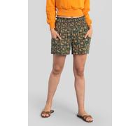 Enorsia Tribal Printed Smocked Waist Jersey Shorts In Green Green
