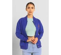 Enorsia Varsity Embroidered Jacket In Blue Blue