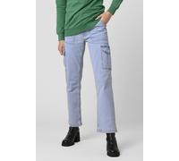 ENORSIA Vintage Straight Leg Cargo Jeans - 10 - 99% Cotton, 1% Spandex - Blue