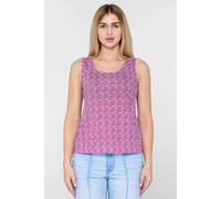 Enorsia Wave-Printed Basic Scope Neck Vest In Pink