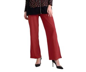 Enorsia Women Herringbone Wide Leg Trouser Side Slant Pocket, Trousers for Every Body Type and All-Day Comfort - Red, 12