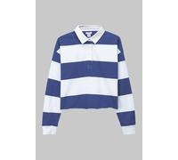 Enorsia Women’S Stripe Cropped Rugby Top | In Blue Blue