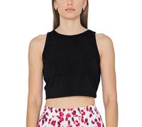 Enorsia Women’s Super Soft Cropped Tank Top - Slim Fit Cotton Modal Blend Sleeveless Vest with Crew Neckline - Lightweight Summer Crop Top for Layering & Everyday Wear in Black, 10