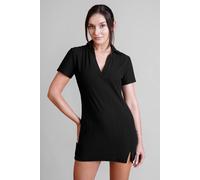 Enorsia Women’S Textured Longline Polo | In Black Black