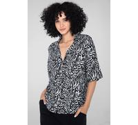 Enorsia Women's Animal Print Relaxed Shirt in Black | Size: 12