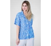 Enorsia Women's Animal Print Relaxed Shirt in Blue | Size: 14