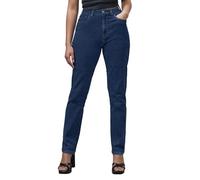 Enorsia Womens Authentic High Waist Boyfriend Jeans with Super Stretch Soft Denim Fabric, Faded Wash Look, Branded Button and Zip Fly Closure (Deep Blue, 10)