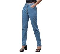 Enorsia Womens Authentic High Waist Boyfriend Jeans with Super Stretch Soft Denim Fabric, Faded Wash Look, Branded Button and Zip Fly Closure (Light Blue, 12)