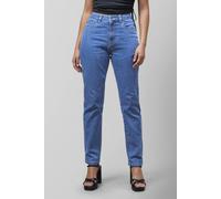 Enorsia Women's Authentic High Waisted Regular Fit Jeans in Mid Blue | Size: 18