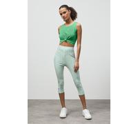 Enorsia Women's Bee Printed Cropped Leggings in Green | Size: 8 Enorsia Green 8