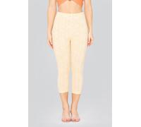 Enorsia Women's Bee Printed Cropped Leggings in Yellow | Size: 16 Enorsia Yellow 16
