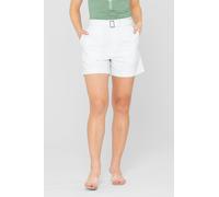 Enorsia Women's Belted Tailored Shorts in White | Size: 18 Enorsia White 18