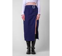 Enorsia Women's Belted Twill Midi Skirt in Navy | Size: 14 Enorsia Navy 14