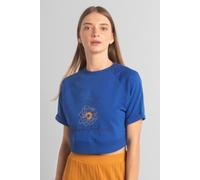 Enorsia Women's Blossom Print Cropped Sweatshirt in Blue | Size: 10