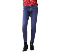 Enorsia Womens Blue Tapered Leg Jeans - Comfortable Fit, 5-Pocket Styling, Zip Fly & Branded Button Fastening, Stylish Blue Wash with Fading and Whiskering