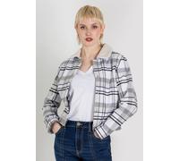 Enorsia Women's Borg Collar Jacket in White | Size: 14