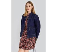 Enorsia Women's Borg Lined Indigo Denim Jacket in Blue | Size: 10