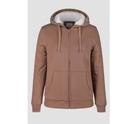 Enorsia Women's Borg Lined Zip Through Hoodie in Brown | Size: 8