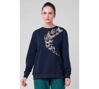 Enorsia Women's Butterfly Print Sweatshirt in Navy | Size: 14