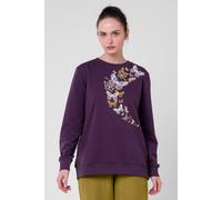 Enorsia Women's Butterfly Print Sweatshirt in Purple | Size: 14