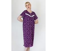 Enorsia Women's Butterfly Printed Short Sleeves Nightdress in Purple | Size: 14 Enorsia Purple 14