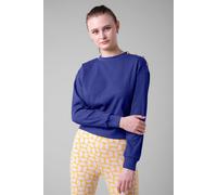 Enorsia Women's Button Shoulder Crewneck Sweatshirt in Navy | Size: 12 Enorsia Navy 12