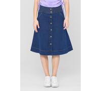 Enorsia Women's Button Through Denim Skirt in Blue | Size: 12 Enorsia Blue 12