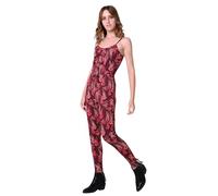 Enorsia Womens Camy Jumpsuit With Jellyfish Print, Straight Leg Trouser, Elasticated Waist, Soft Touch Cotton And Straight Leg Trouser (Red, 12)