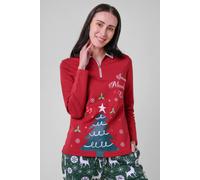 Enorsia Women's Christmas Half-Zip Sweatshirts in Red | Size: 14 Enorsia Red 14
