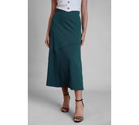 Enorsia Women's Classic Seam Detail Jersey Skirt in Green | Size: 14