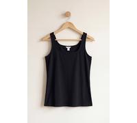 Enorsia Women's Combed Cotton Square Neck Vest 2 Pcs Pack in Black | Size: 10
