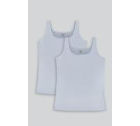 Enorsia Women's Combed Cotton Square Neck Vest 2 Pcs Pack in Grey | Size: 14 Enorsia Grey 14