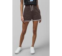 Enorsia Women's Comfort Contrast Trim Walking Jersey Shorts in Brown | Size: 18 Enorsia Brown 18