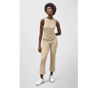 Enorsia Women's Comfortable Ribbed Lounge Set in Cream | Size: 12